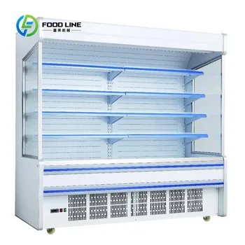 Customized Supermarket Multideck Open Merchandisers Chiller with Air Curtain Ideal for Fresh Produce and Drinks Stores 1