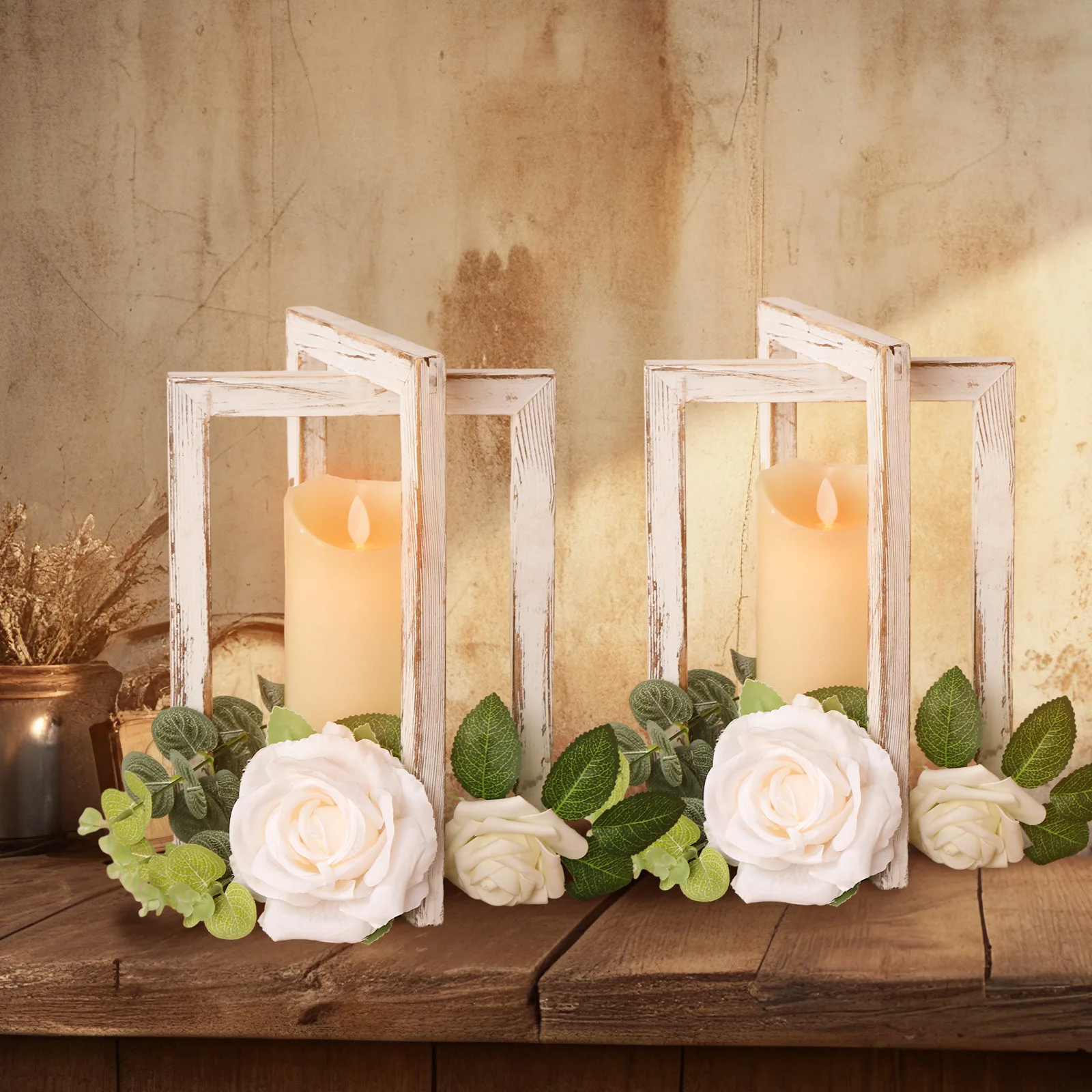 2 Pcs Wedding Centerpieces for Tables, Foldable Wooden Wedding Lantern  Candle Holder for Rustic Wedding Table Decor - AliExpress, image size:1600x1600