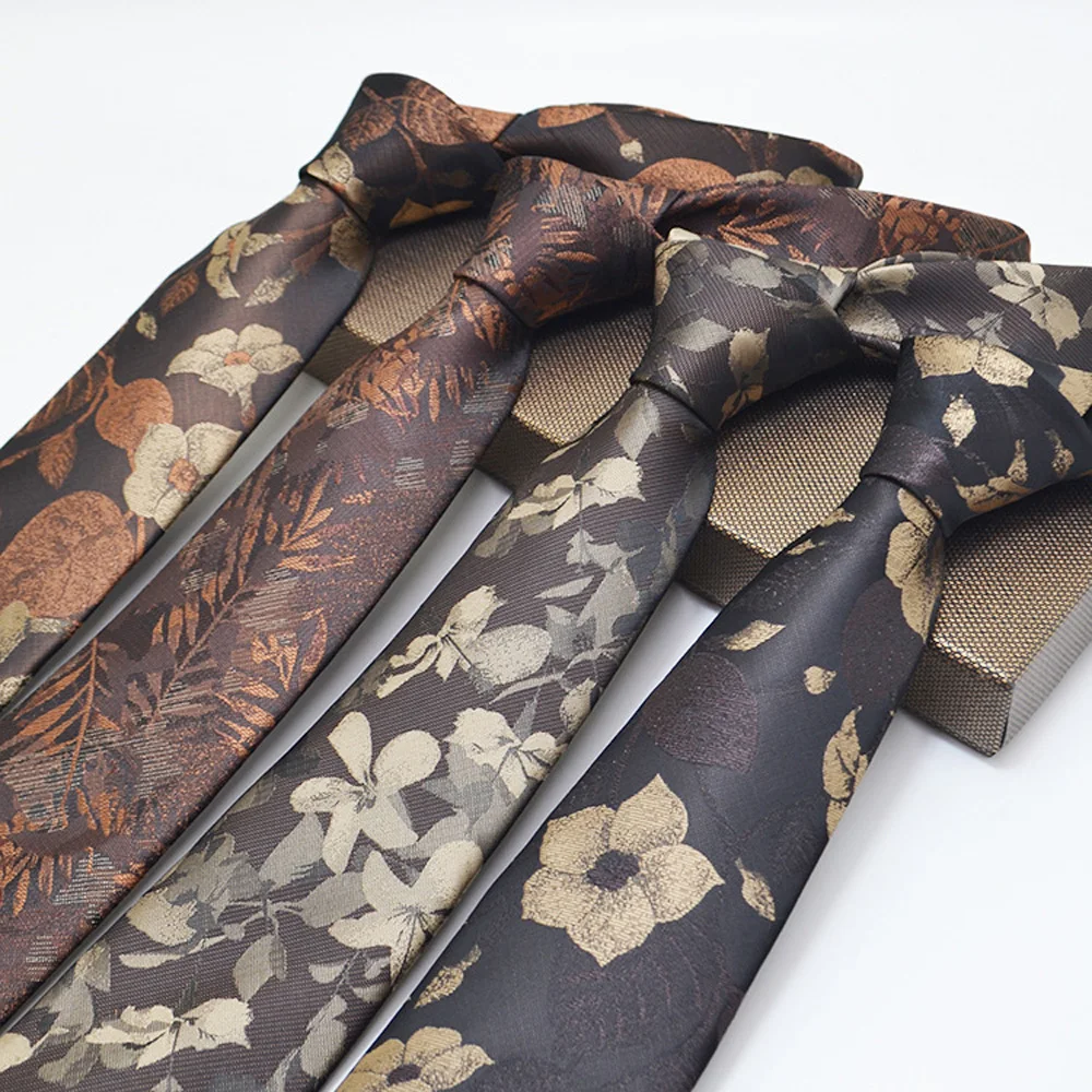 Mens Jacquard Tie - Floral Dot Necktie for Weddings  Daily Wear