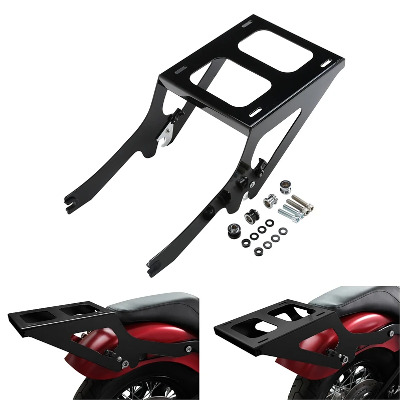 Motorcycle Two Up Mounting Rack For Harley Tour Pak Softail Deluxe FLDE-Heritage Classic FLHC FLHCS -