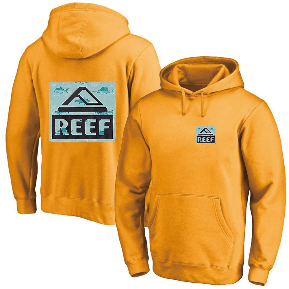 Reef 2023 Men Brand Printing Solid Color Pullover Hoodie Spring and Autumn Hip Hop Streetwear Comfortable Casual Tops