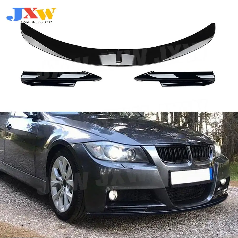 Abs Paraurti Anteriore Spoiler Con Canard Splitter Per Bmw Serie 3 E90 Mtech Sport 2005-2008 Anteriore Lip Flaps Grembiule Car Styling