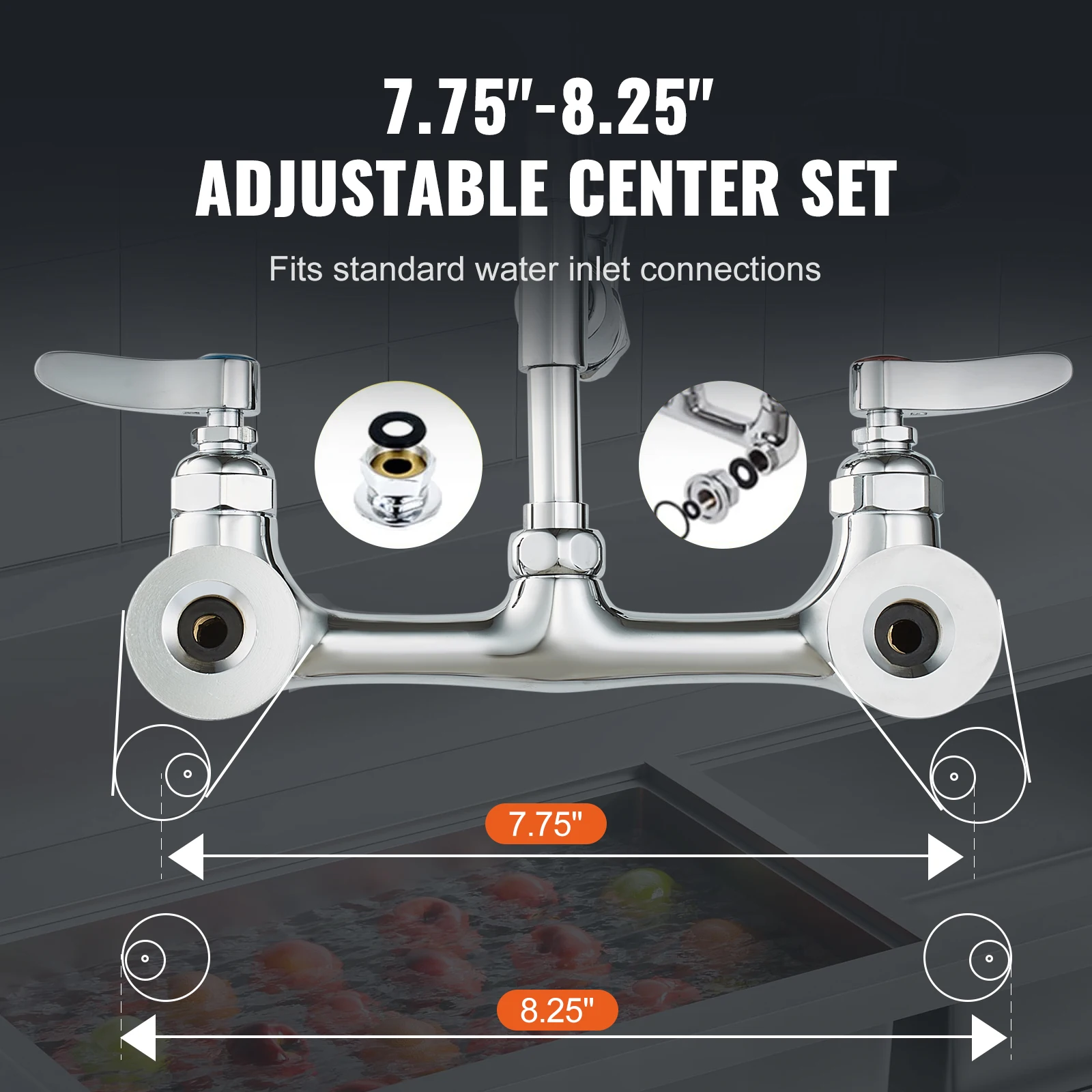 Brass Commercial Kitchen Faucet with Pre Rinse Sprayer