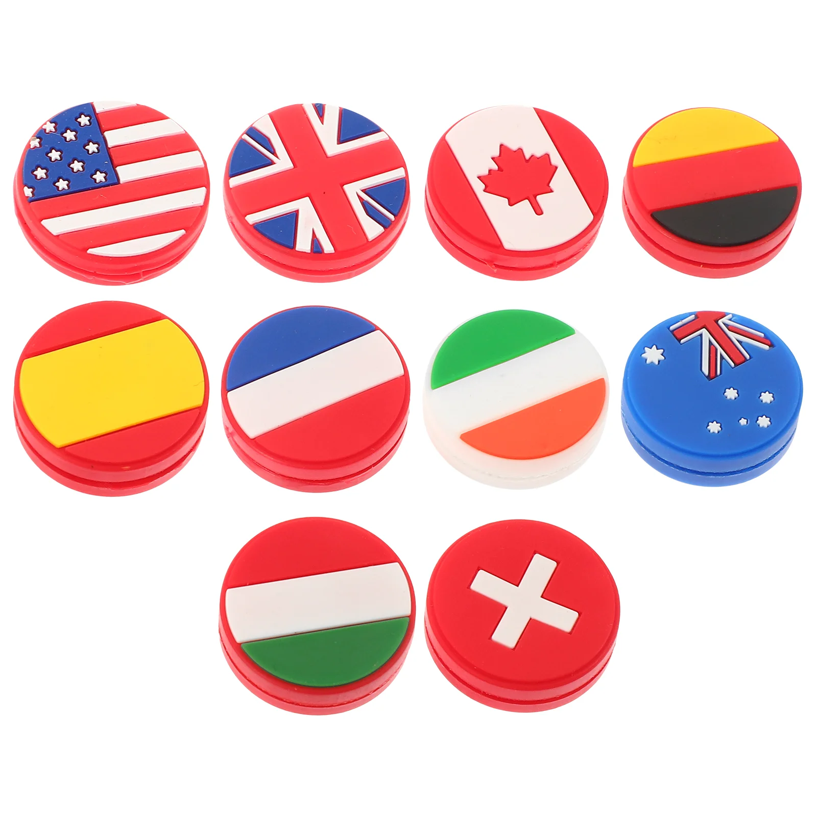 

10PCS Vibration Dampeners Silicone Tennis Dampener National Flag String Absorber Accessory for Tennis Beginners