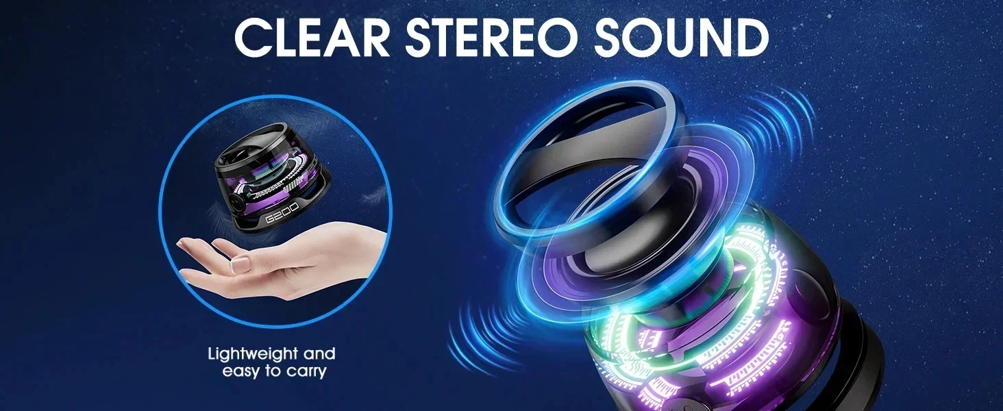 Portable Mini Bluetooth 5.3 Speaker G200 Magnetic Wireless RGB Light LED Color Light Stereo Speaker Phone Stand