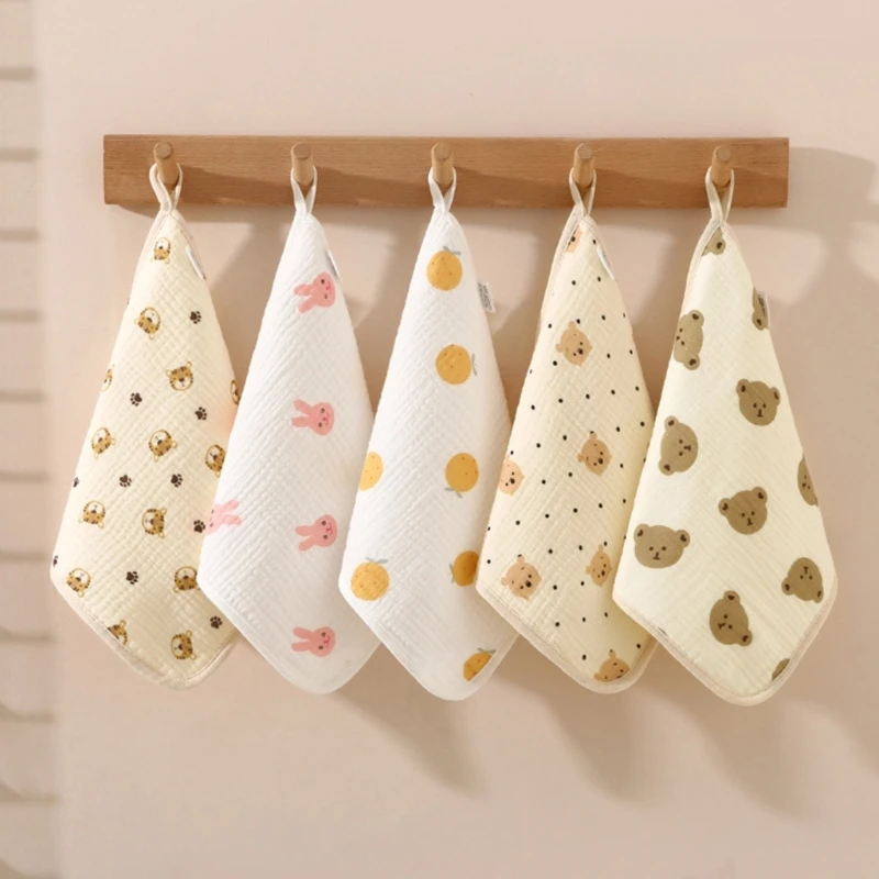Baby Washcloths Cotton Gauze Baby Bath Towel 4-layer Small Square Face Towel Saliva Soft Absorbent Newborn Hand