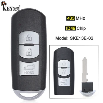 Keyforkess 433MHz ID49/ PCF7953 Chip modello: SKE13E-02 3 pulsanti SUV Smart Remote Key Fob per Mazda CX-5 CX-9 2017 2018