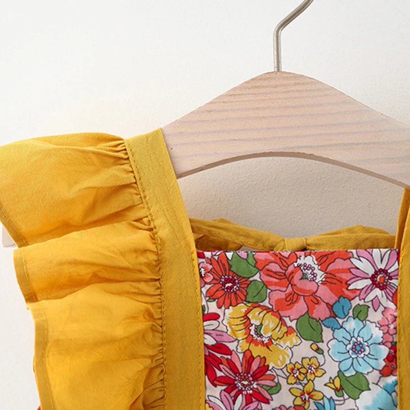 فستان صيفي جديد للفتيات بأكمام طائرة صغيرة مزهّرة...