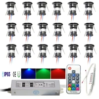 1W Mini Spotlight RGB IP65 KTV Spot Leds Lights 12V Ceiling Focos Downlight Stair Cabinet Spots Lamp with Transformer 220V~265V 1