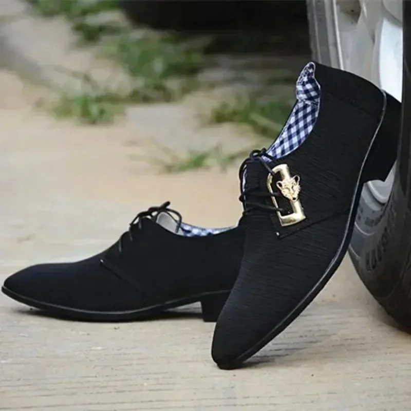 Mens Canvas Derby Shoes Dress Shoes Wedding Casual Flats Formal Footwear Mixcolor Loafers