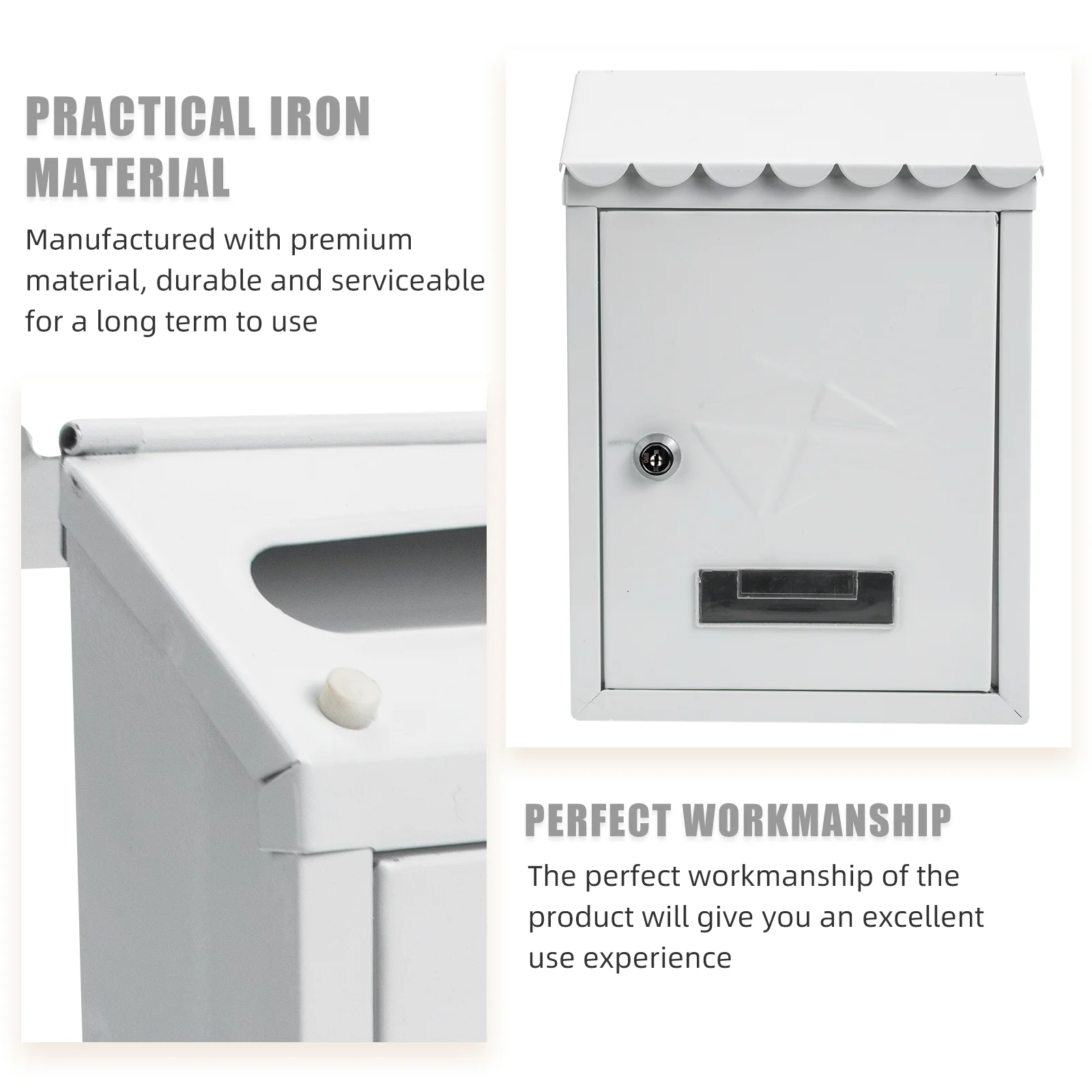 Outdoor Mailbox Retro Rain-proof Wall Mount Letter Box Newspaper Mailbox Outdoor Newspaper Box Letter Delivery, wall mounted mailbox