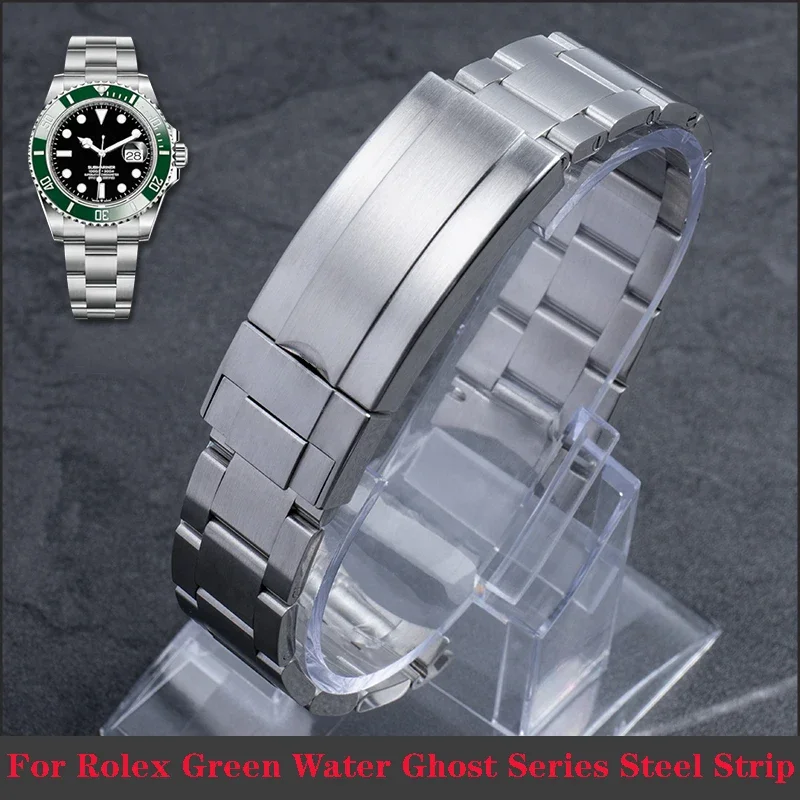 Adapt To Rolex Rolex Watch With Male Black Green Water Ghost Diver Type  Solid Fine Steel Band Chain 20mm - Watchbands - AliExpress