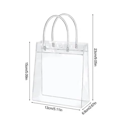 Set of 10/20 Transparent Reusable Gift Bags with Handle - Perfect for Weddings, Birthdays, Parties, and More (S - 15x13cm)