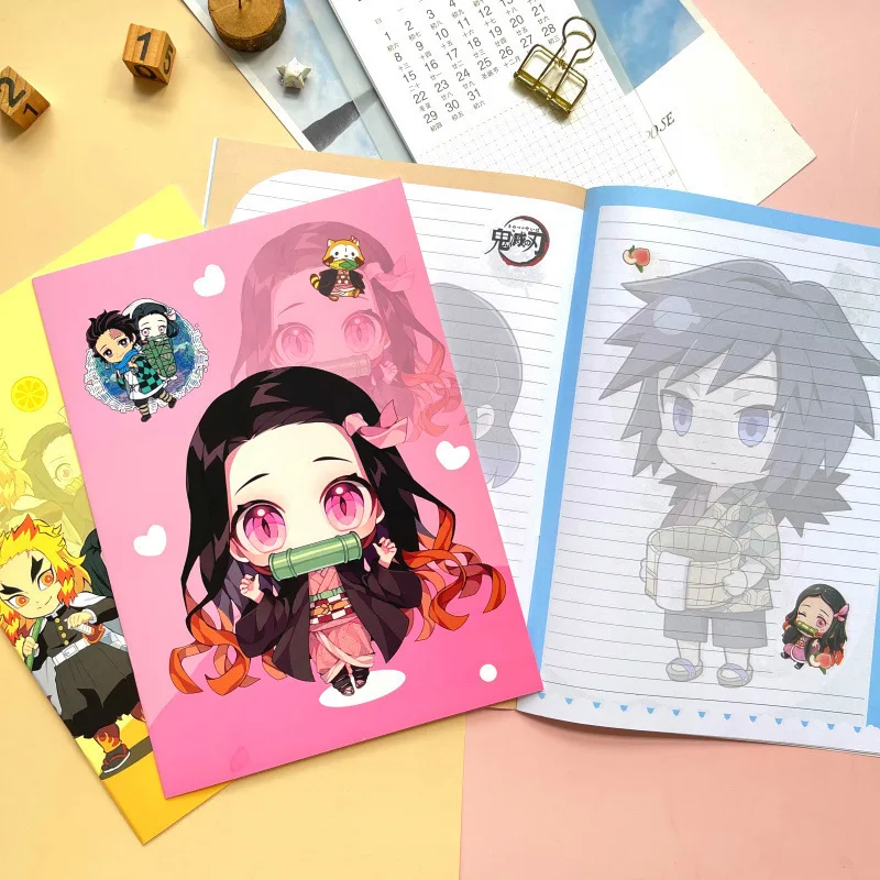 Cute Demon Slayer A6 Notebook Cute Note Book Diary Weekly Planner Journal Notepad Stationery office School Supplies 4