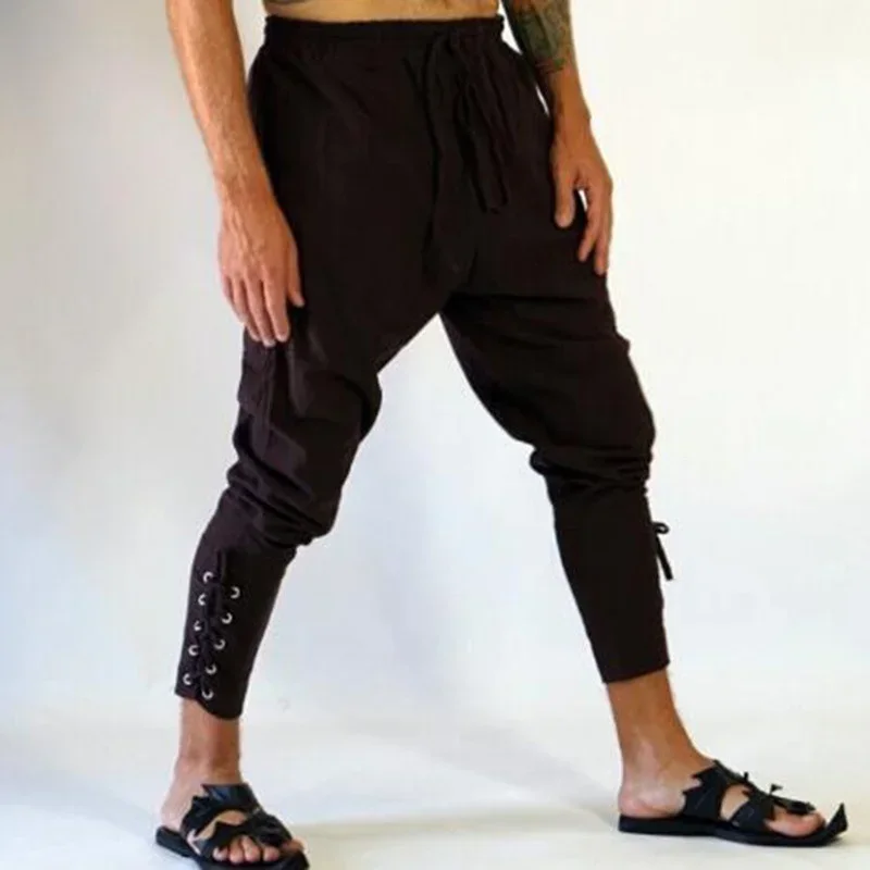 Pirate Pants Men Cosplay Renaissance Medieval Gothic Pants Pirate Costume Trouser Men Plus Size 3XL role playing costume cosplay costumes cosplay costume