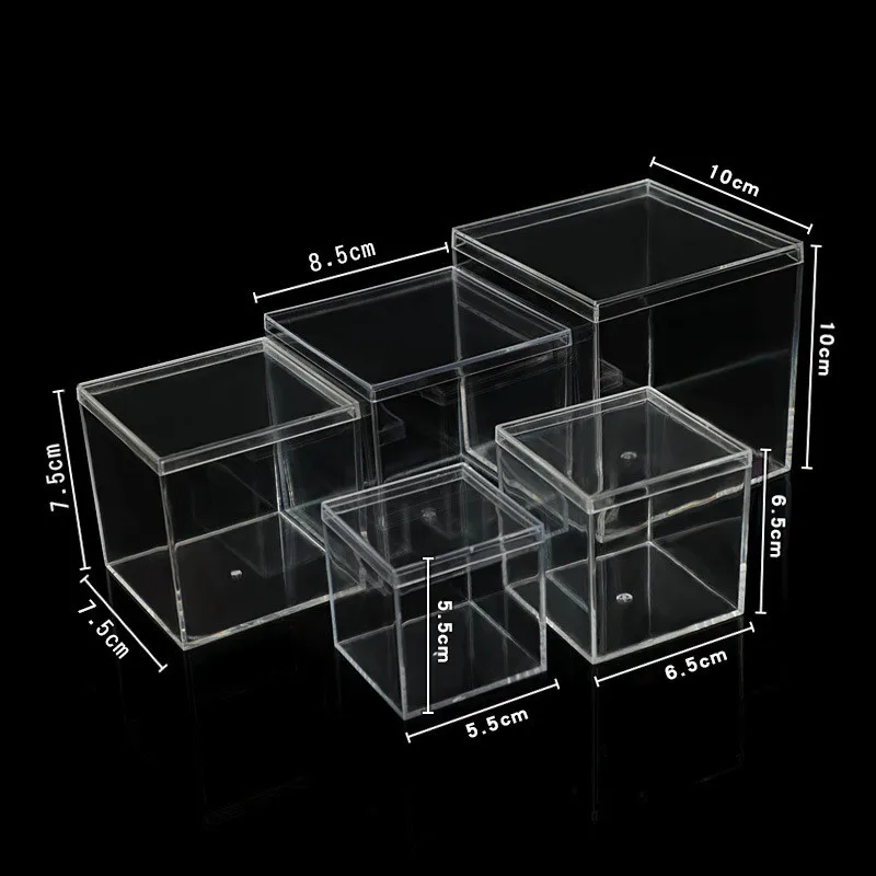 T5EF 12 Pcs Small Acrylic Box with Lid Christmas Gift Packing Box Clear  Candy Containers Display Boxes Mini Storage Box - AliExpress