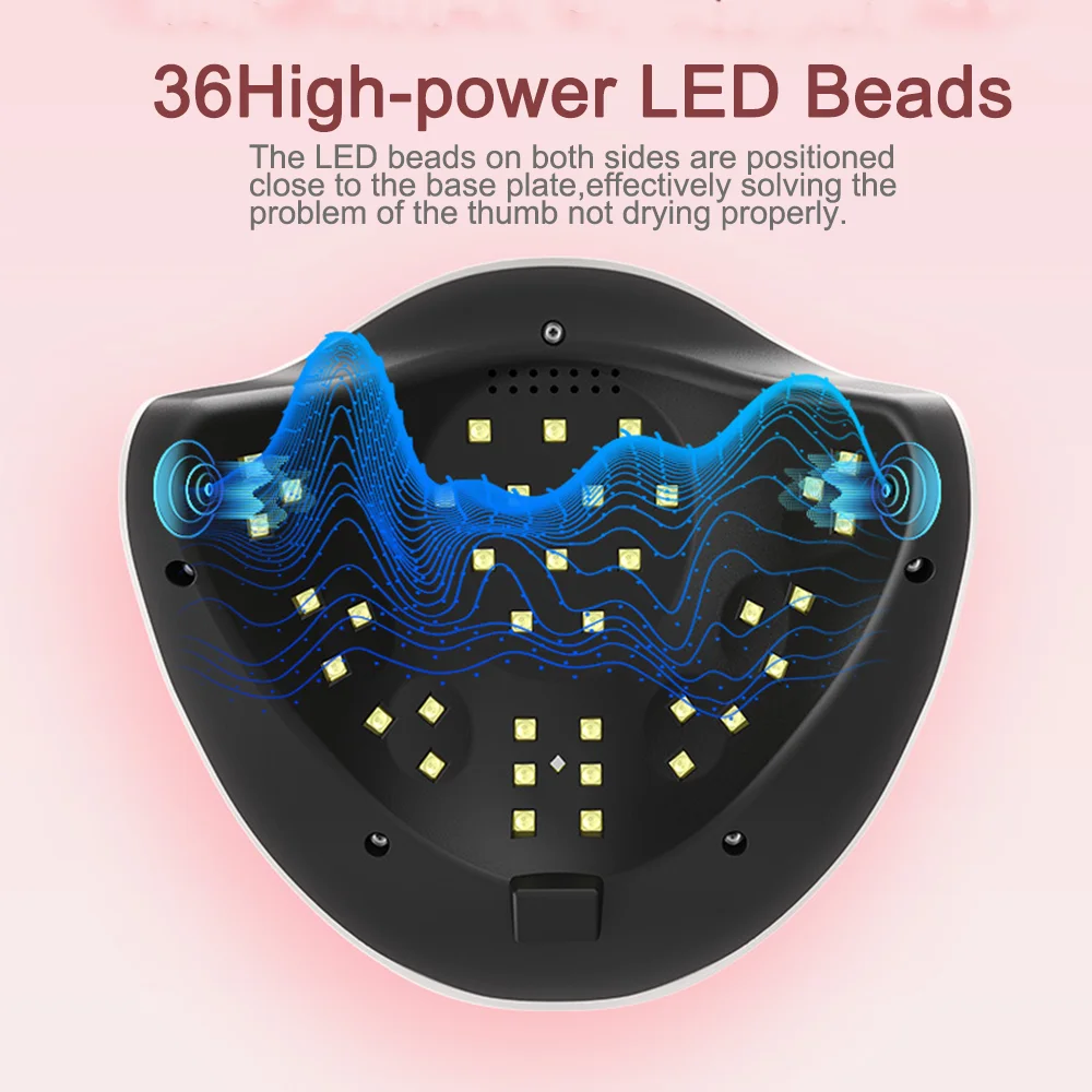 168W UV LED Nail Lamp with 36High Brightness LED Beads Black Light Free Design Nail Polish Drying Professional Salon Equipment
