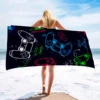 1 Pc 29*59inch Quick Drying Microfiber Beach Towel for Gaming Enthusiasts - Perfect for Pool, Bathroom, Camping, and Traveling 1