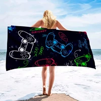 1 Pc 29*59inch Quick Drying Microfiber Beach Towel for Gaming Enthusiasts - Perfect for Pool, Bathroom, Camping, and Traveling 1