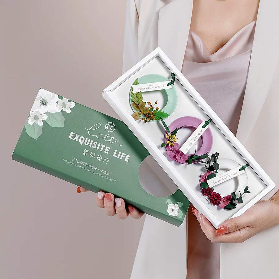 

3Pcs Wardrobe Scented Wax Tablets Shoe Cabinets Incense Long Solid Fragrance Air Freshener Neutralize Odors Wedding Gift Boxes
