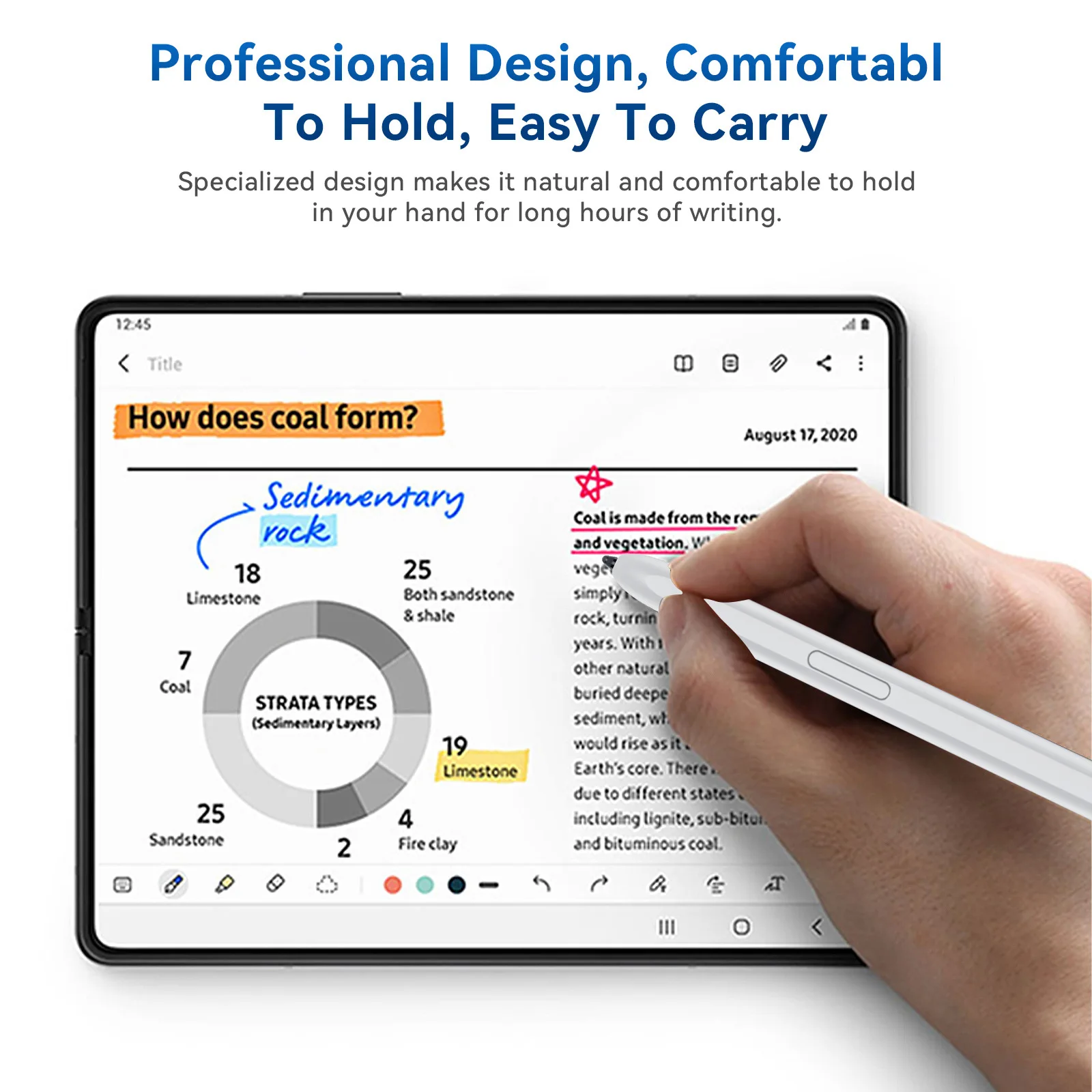 For Samsung Z Fold 5 Stylus S-Pen For Fold 4 / Fold 3 White Touch Pen with 3pcs Tips No Bluetooth-Compatible