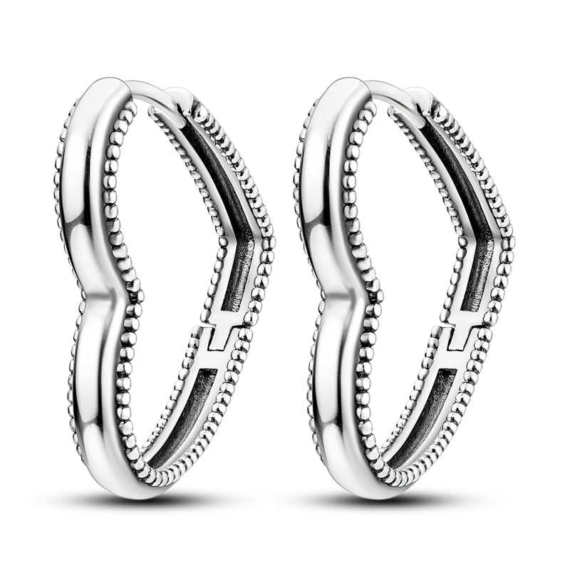 Silver hoop earrings silver earrings heart hoop earrings heart earrings hoop earrings womens earrings 925 Sterling Silver Simple Love Heart Series Zircon Circle Hoop Earrings Women Fine Earring Jewelry Gift Accessories
