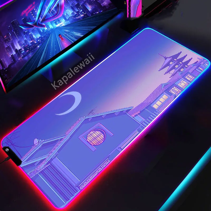 

LED Moon Landscape Mouse Pad RGB Mousemat Game Mat Gamer Mousepad Gaming Table Carpet Gamer Computer Desk Mat Rubber Mouse Mat
