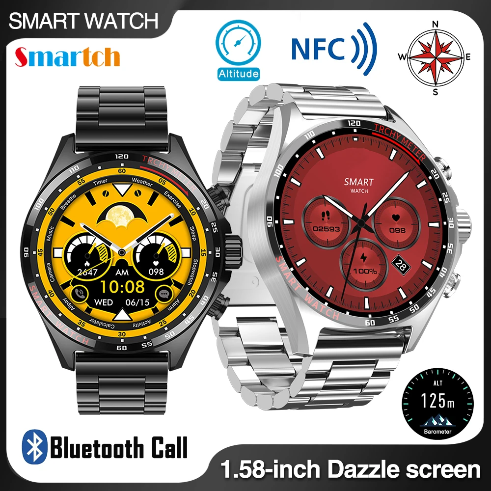 

Смарт-часы мужские для спорта на открытом воздухе с измерением пульса и уровня кислорода в крови