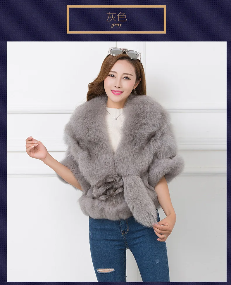 Winter New Real Fox Fur Coat Full Tail Fur Placket Warm Fashion Women Short Clothing Popular Style For Ladies Jacket