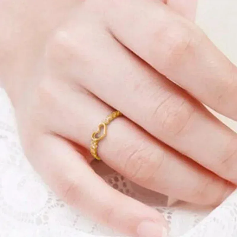 Minimalism Hollow Heart Finger Rings For Women Exquisite Thin Wedding Bands Accessories Anniversary Gift Statement Jewelry wedding rings finger rings fashion rings fashion ring