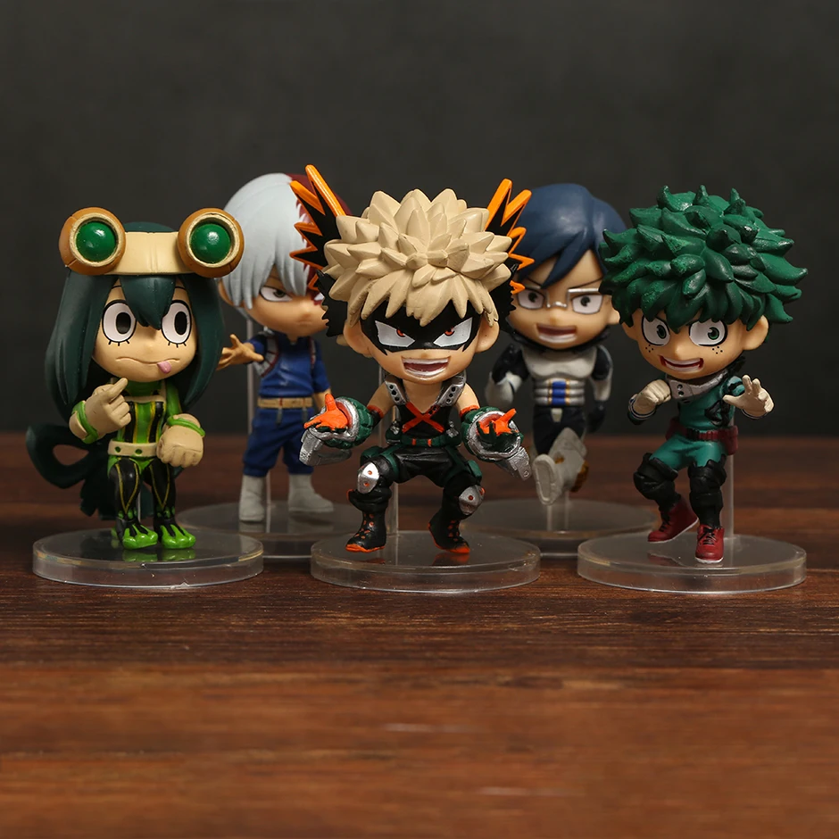 

My Hero Academia Midoriya Izuku Bakugou Katsuki Todoroki Shoto Asui Tsuyu Iida Tenya PVC Figures Cute Toys Dolls Brinquedos Set