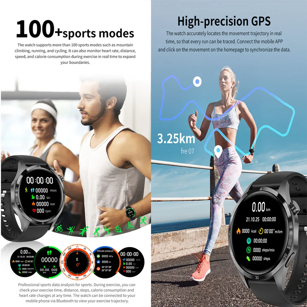 ȭ ġ GT4  ÷ Ʈ ġ , 360x360 HD ũ, NFC IP68   ġ, GPS Ʈ Ʈ ġ, 2024 ǰ