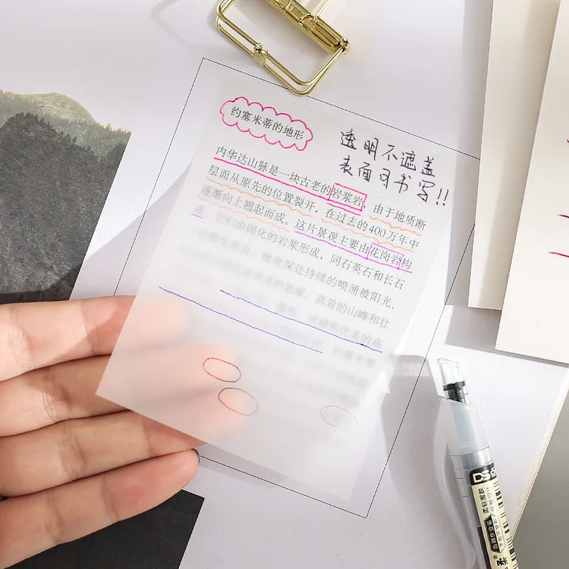 Creative Transparent PET Sticky Notes - 50 Sheets - Planner & Stationery Supplies