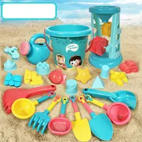 23PCS Summer Beach Set Toys For Kids Digging Sand Plastic Bucket Watering Bottle Shovels Children Beach Water Game Toys Tools 1