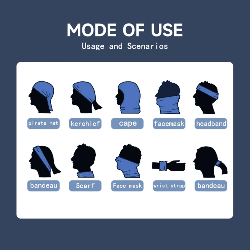 Seamless Snood Bandana Multifunctional Headwear Men Neck Tube Mask