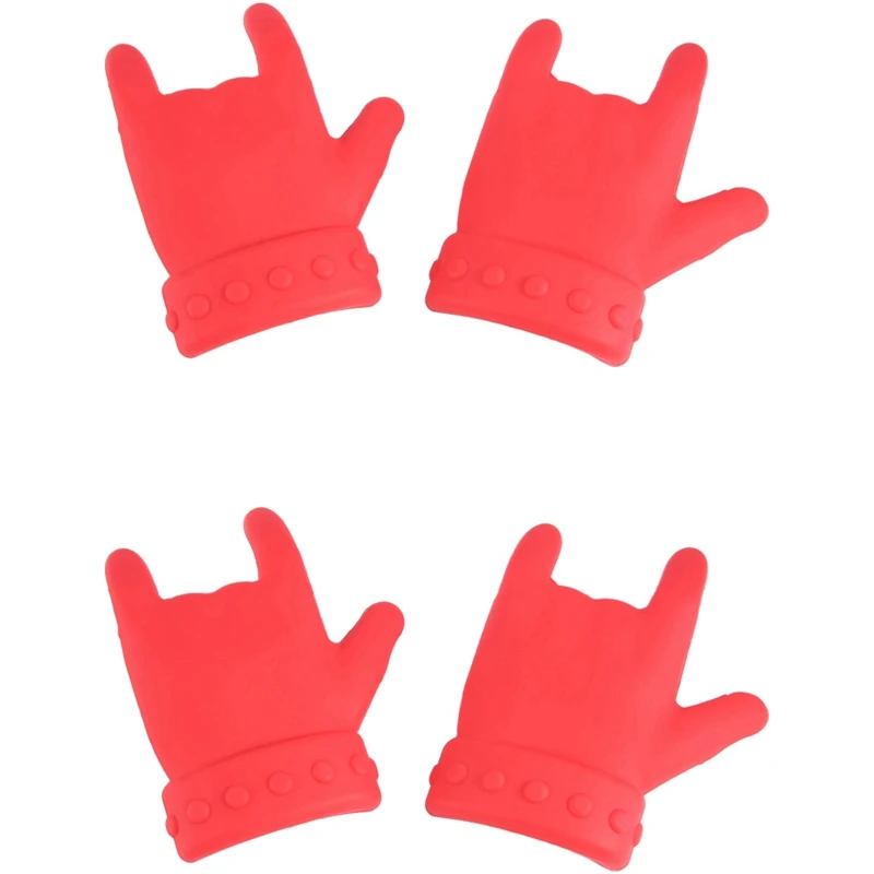 

4Pcs Kitchen Silicone Pot Clip Lid Lifting Gadget Spoon Holder Steam Releaser Spill-Proof Lid Lifter Utensils Palm Shape Durable