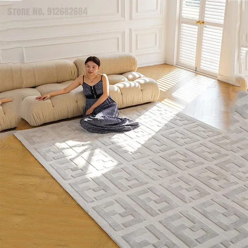 Carpet double f gray luxury carpet living room handmade wool blend Nordic bedroom Hotel Villa