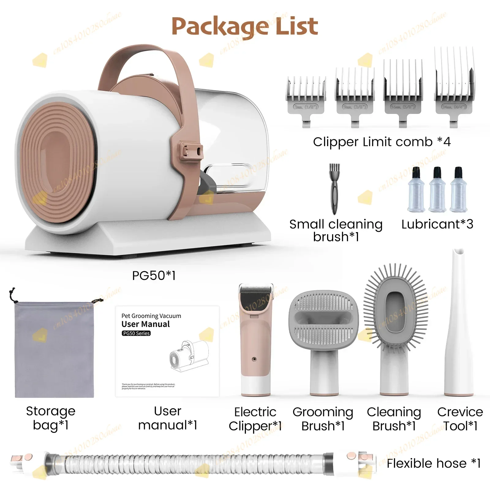 OEM ODM 12 in 1 pet hair remover brush, dog vacuum cleaner, beauty suction, prof
