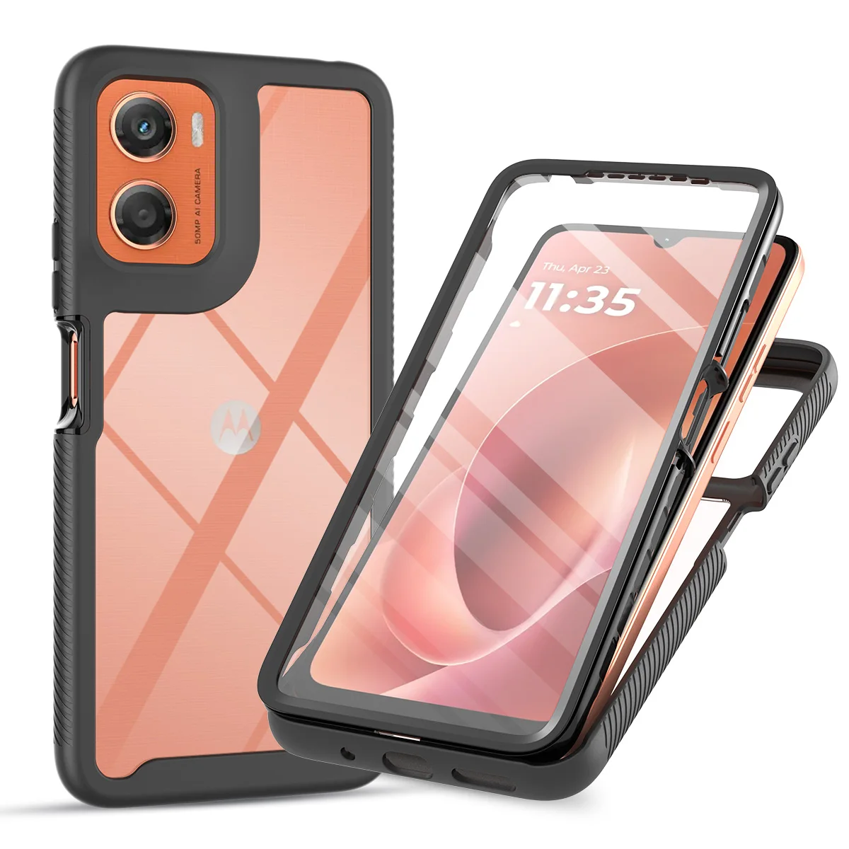 360 Full Body Shockproof Clear Armor Case with Built-In Screen Protector