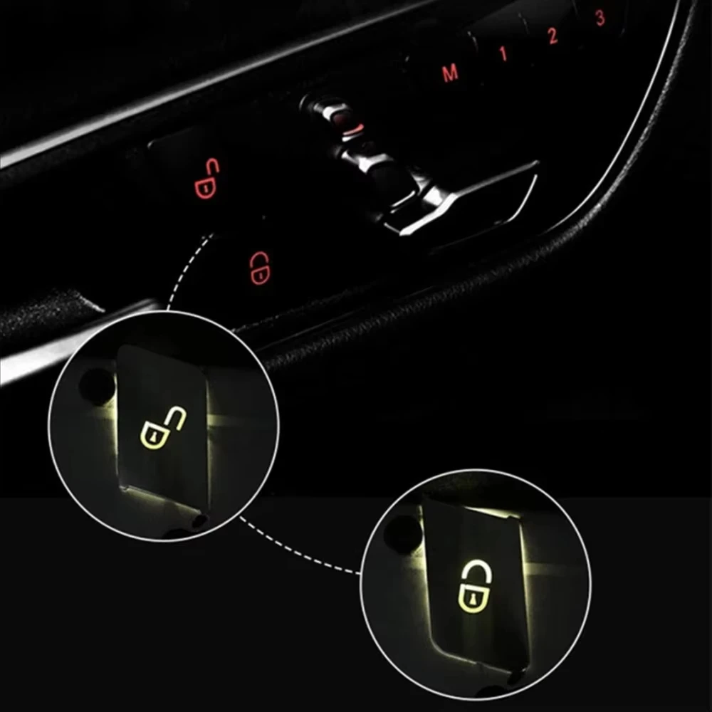 Mercedes Button Sticker Set - Door Lock/Unlock & Memory Seat Switch Cover For W204 C300, E-Class, More (2008-2014)