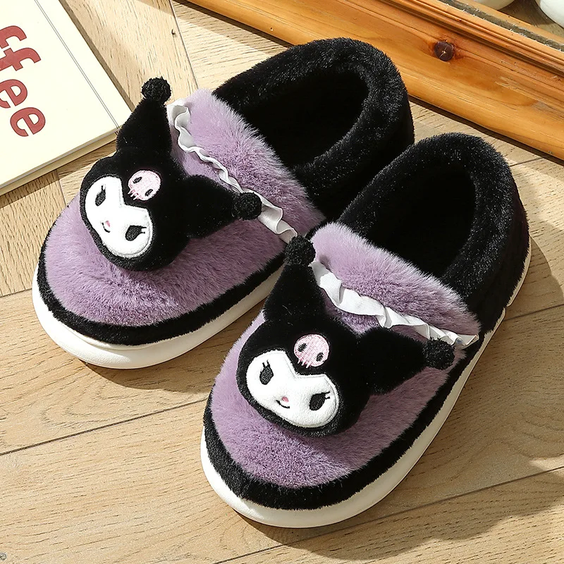 thumbnail image 1 of Lindas pantuflas de algodón de Sanrio Hellokitty Mymelody Cinnamoroll para el hogar, pantuflas de felpa cálidas con suela gruesa para interiores, regalo para niña, 1 of 5