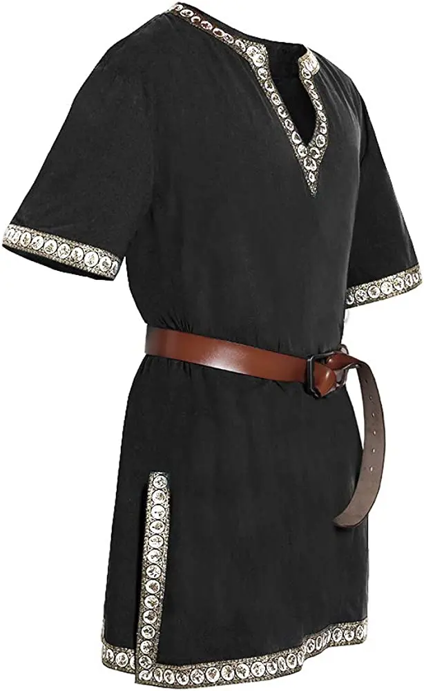 Cubic element Mens Halloween Medieval Costume Renaissance Tunic Viking Knight Pirate Vintage Warrior LARP Shirts halloween costume shirts