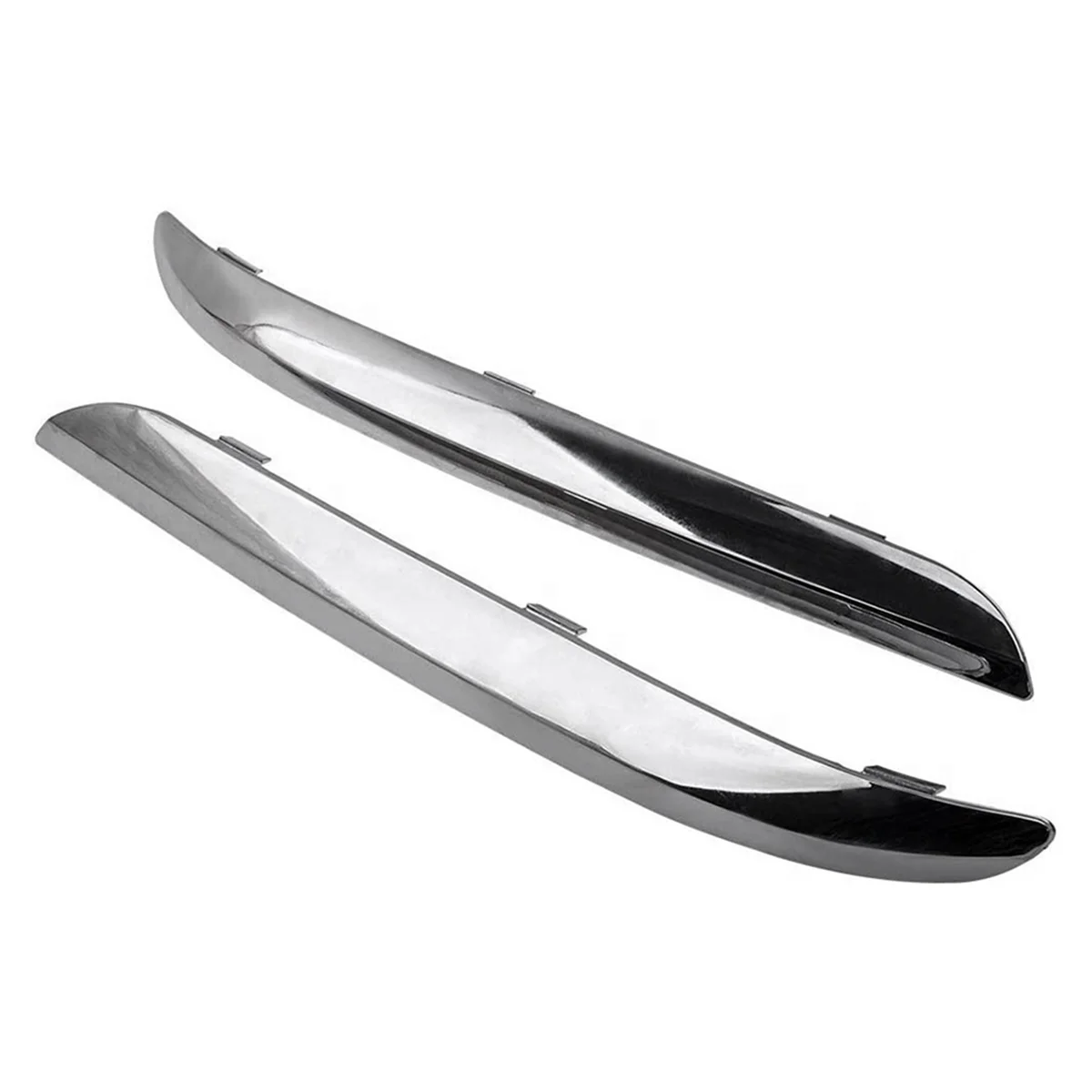 68127941AB, 68127940AB for Chrysler 300 2011-2014 Front Bumper Molding Trim Set Left+Right (Silver)
