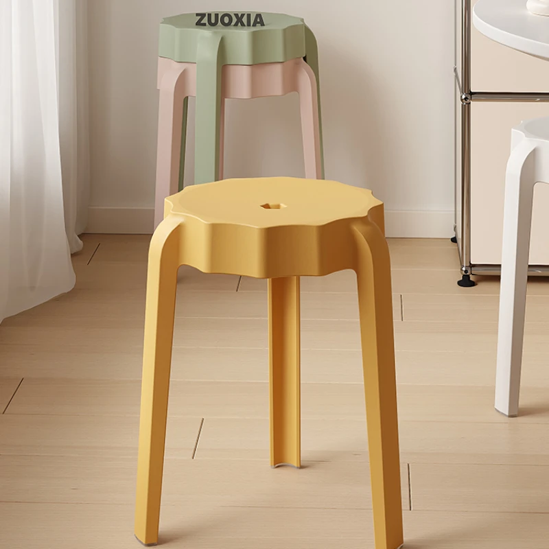 

Xl Adult Plastic Stool Thickened Commercial Stackable Shoe Changing Stool Simple round Dining Stool