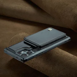 Elegant Leather Wallet Phone Case with Card Holder Cover - Galaxy A14 4G5G (Black)