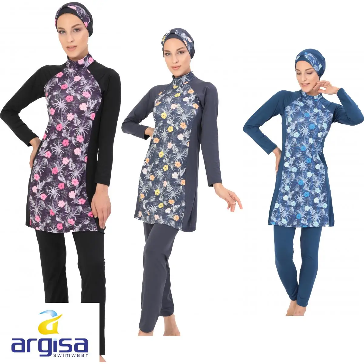 Arisa 7566 long sleeve palm Patterned flexible full Burkini Muslim