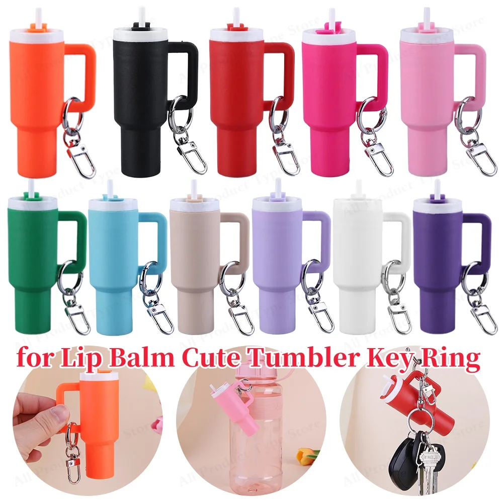 Mini Cup Keychain for Lip Balm Keychain Cute Tumbler Key Ring