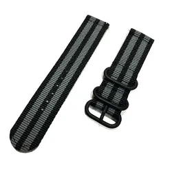 Nylon Woven Smartwatch Strap Band - Sport Edition for 20mm (Black Grey)