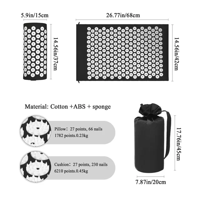 1PC/SET Massager Cushion Acupressure Mat Pillow Relieve Stress Back Pain Massage for Acupuncture Yoga Muscle Relaxation 2
