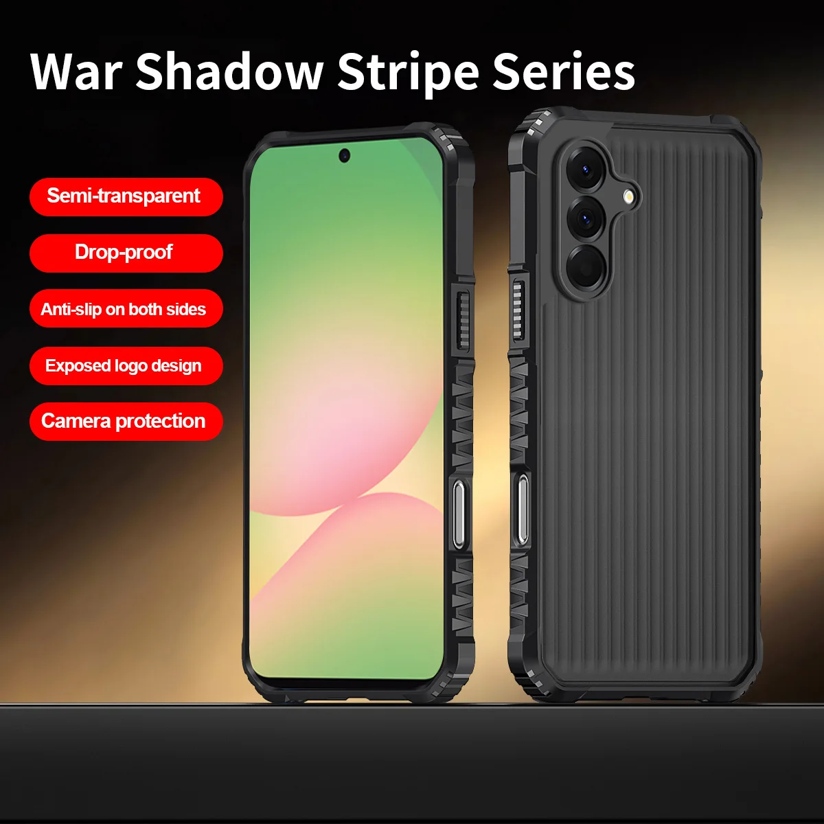 Rugged Shockproof Hard Back Protective Phone Case